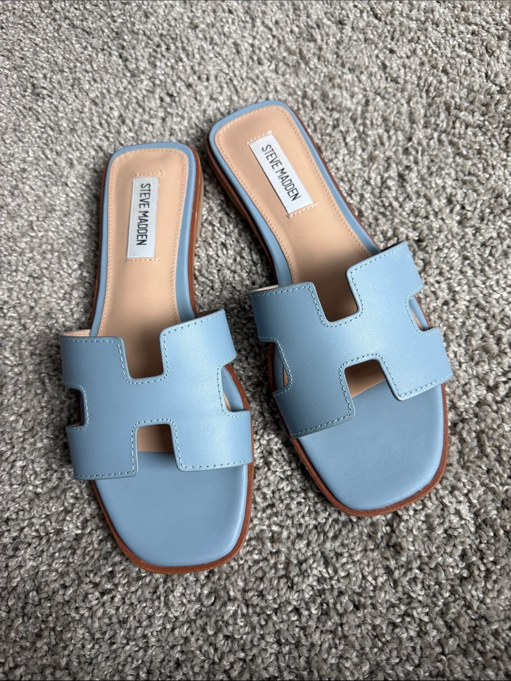 Steve Madden Light Blue Slide Sandals